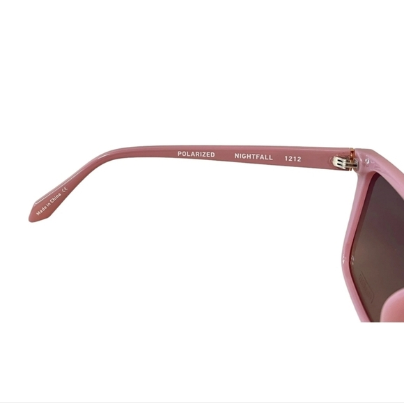 New Quay Australia NIGHTFALL Oversized Polarized Rose-Tinted Sunglasses - Picture 6 of 9